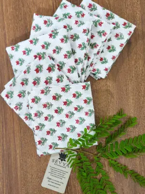 White Holiday Napkins