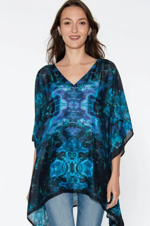 Shalini Blue Caftan Top