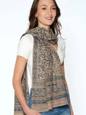 Blue Kalamkari Scarf