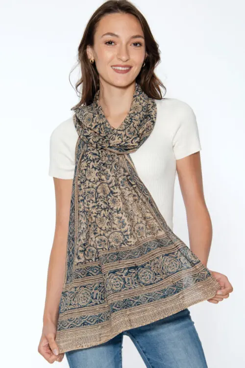 Blue Kalamkari Scarf