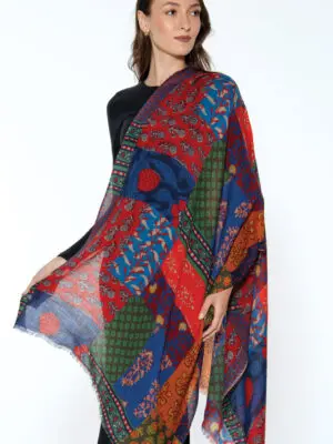 Amiya Patchwork Wool Shawl