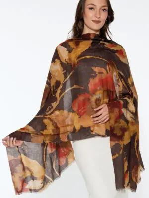 Amiya Leaves Wool Shawl