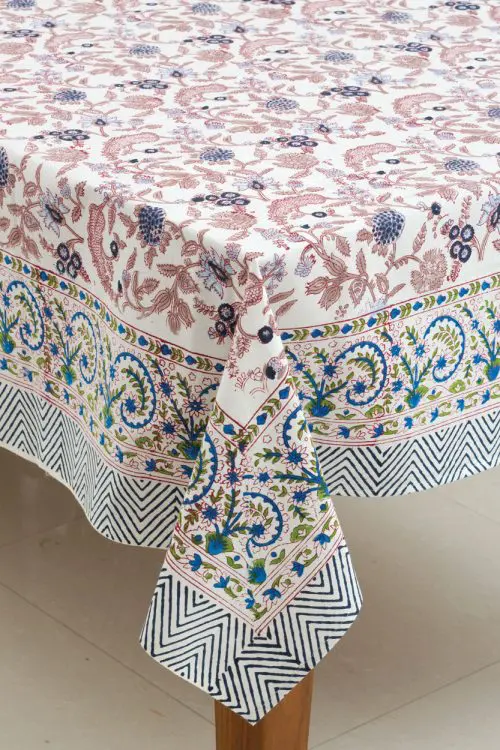 Mauve Floral Tablecloth