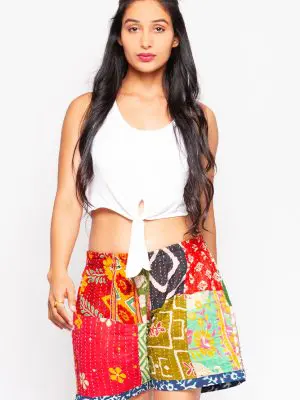 Cotton Kantha Shorts
