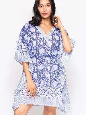 Namita Blue Cotton Kaftans