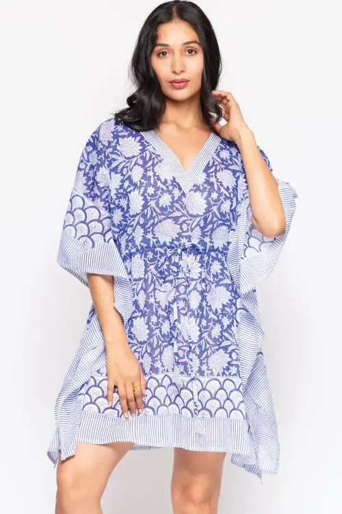 Namita Blue Cotton Kaftans