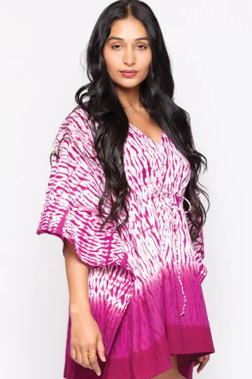 Purple Shibori Caftan Top