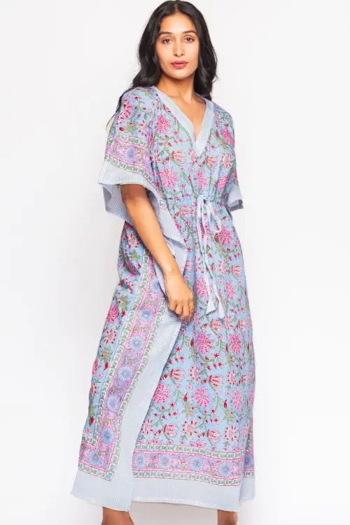 Anjali Blue Floral Caftan