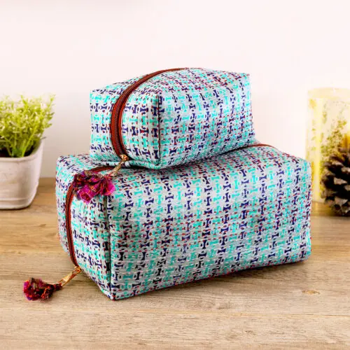 Silk Kantha Toiletry Bags
