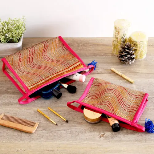 Kantha Cosmetic Pouches