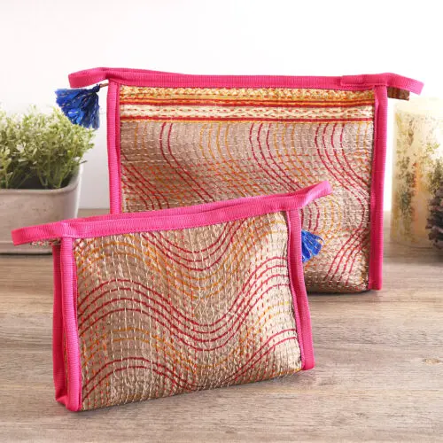 Kantha Cosmetic Pouches