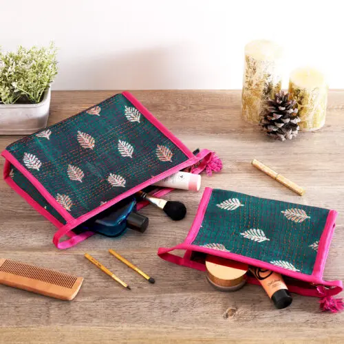 Kantha Cosmetic Pouches