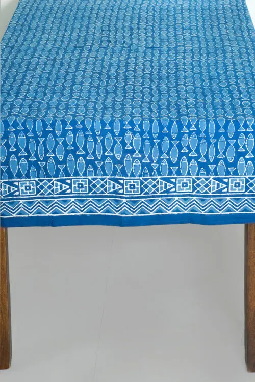 Indigo Fish Tablecloth