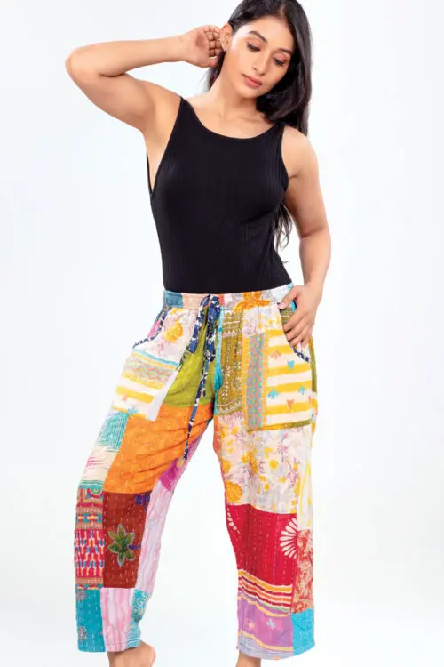 Reversible Kantha Pants