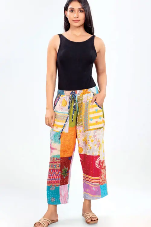 Reversible Kantha Pants