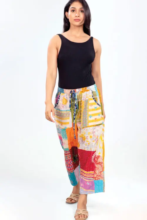 Reversible Kantha Pants