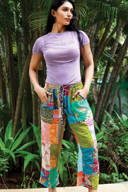 Reversible Kantha Pants