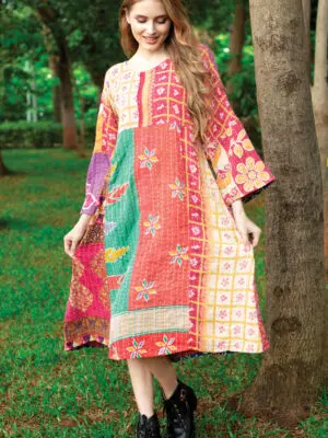 Reversible Kantha Sari Dress