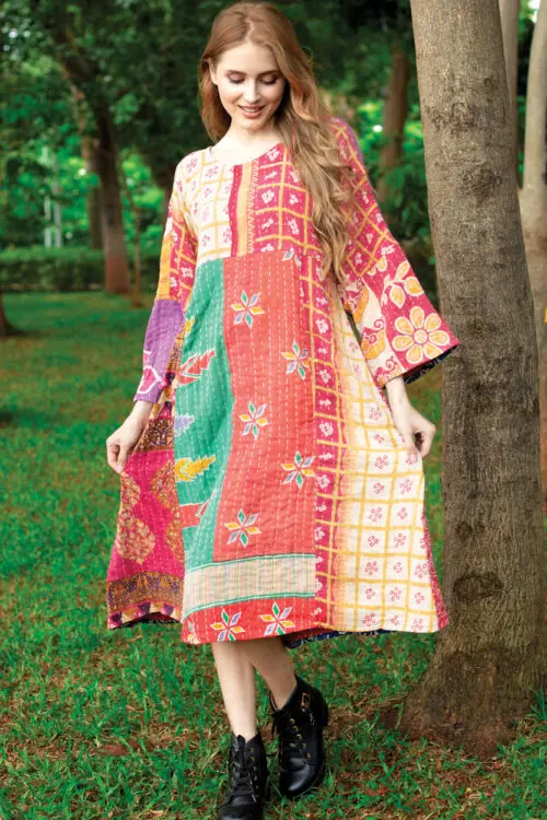 Reversible Kantha Sari Dress