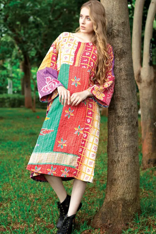 Reversible Kantha Sari Dress