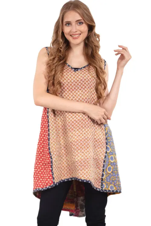 Reversible Kantha Sleeveless Dress