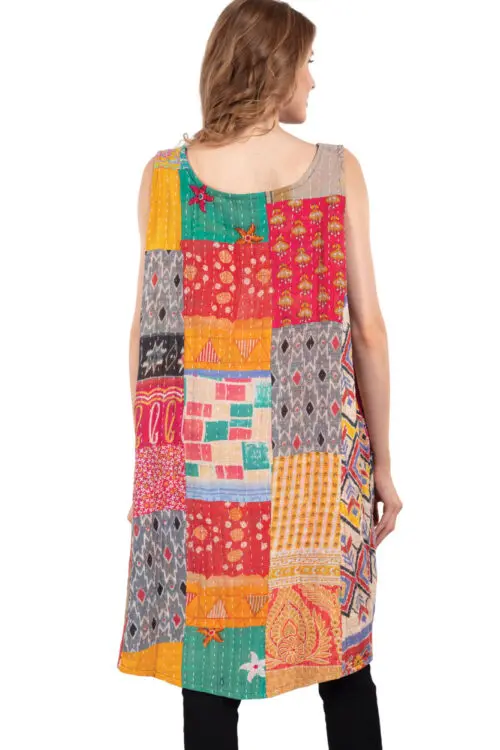 Reversible Kantha Sleeveless Dress
