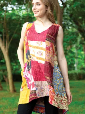 Reversible Kantha Sleeveless Dress
