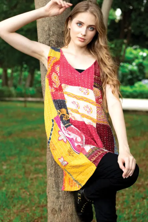 Reversible Kantha Sleeveless Dress