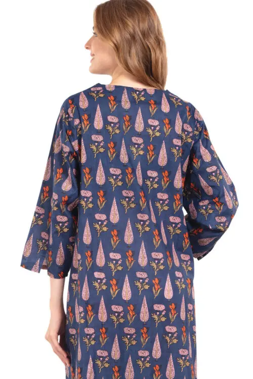 Maya Navy Floral Print Dress