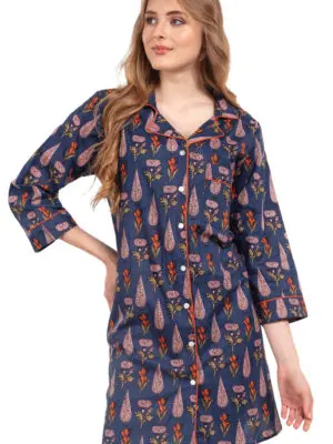 Anjali Navy Floral Nightshirt