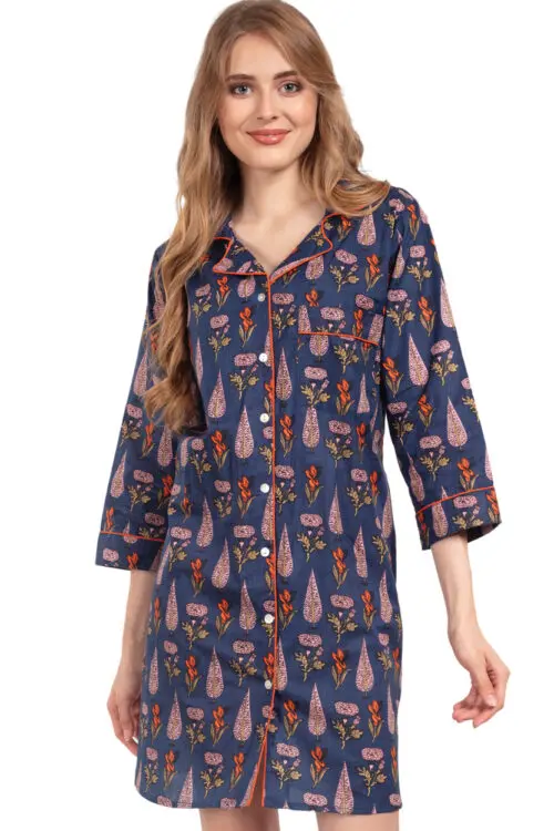 Anjali Navy Floral Nightshirt
