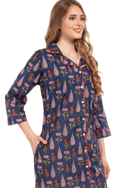 Anjali Navy Floral Nightshirt