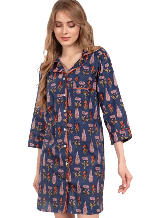 Anjali Navy Floral Nightshirt