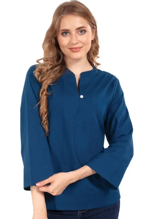 Denim Blue Flax Linen Tunic