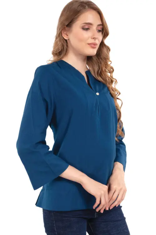Denim Blue Flax Linen Tunic