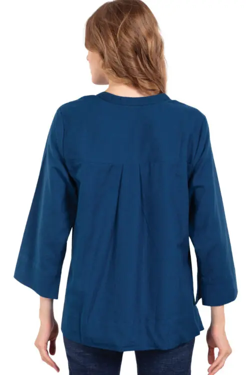 Denim Blue Flax Linen Tunic