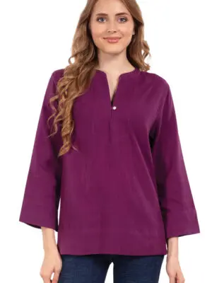 Purple Flax Linen Tunic SS-117.2