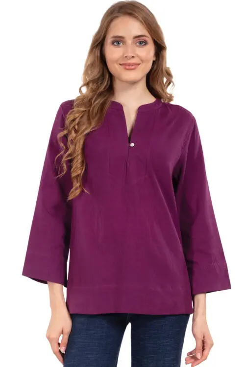 Purple Flax Linen Tunic