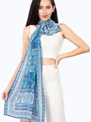 Dayita Blue Mosaic Scarf