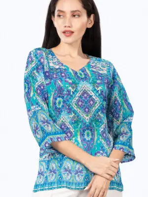 Daya Blue Mosaic Tunic