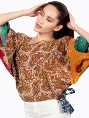 Reversible Kantha Kimono Top