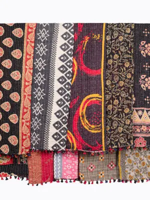 Black Kantha Table Runners