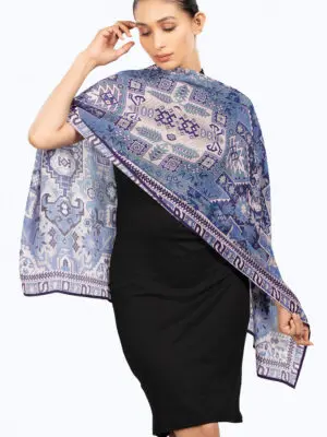 Blue Geometric Scarf