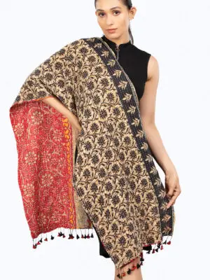 Black Kantha Cotton Scarf SC-315