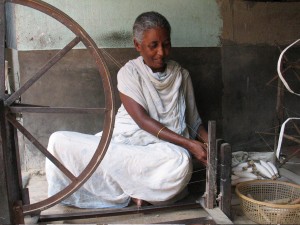 Indian Artisan Spinning Cotton Yarn 