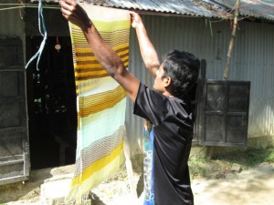 Handmade Silk and Cotton Stripes Scarf from India