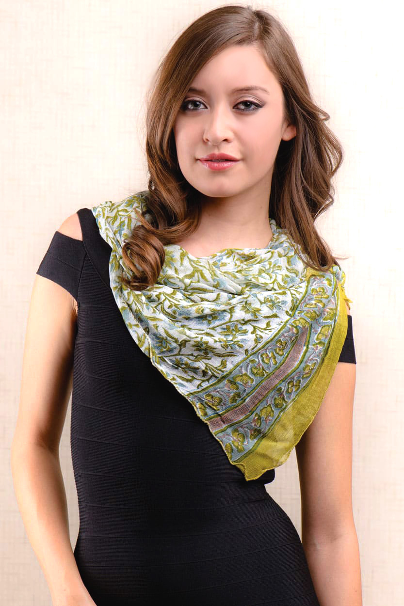 Sheela Sage Green Chiffon Scarf