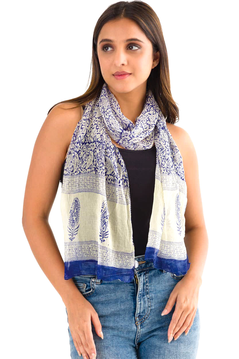Sheela Blue Chiffon Scarf