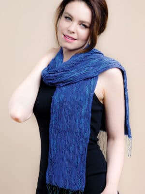 Fair Trade Periwinkle Blue Scarf in Silk and Wool