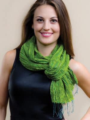Fair Trade Chartreuse Scarf in Silk and Wool